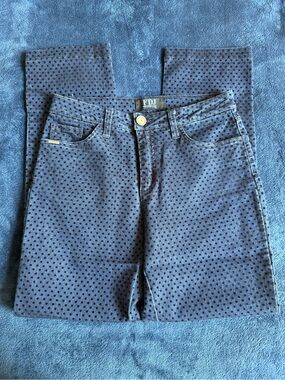 FDJ Women's Navy Polka Dot Straight-Leg Jeans